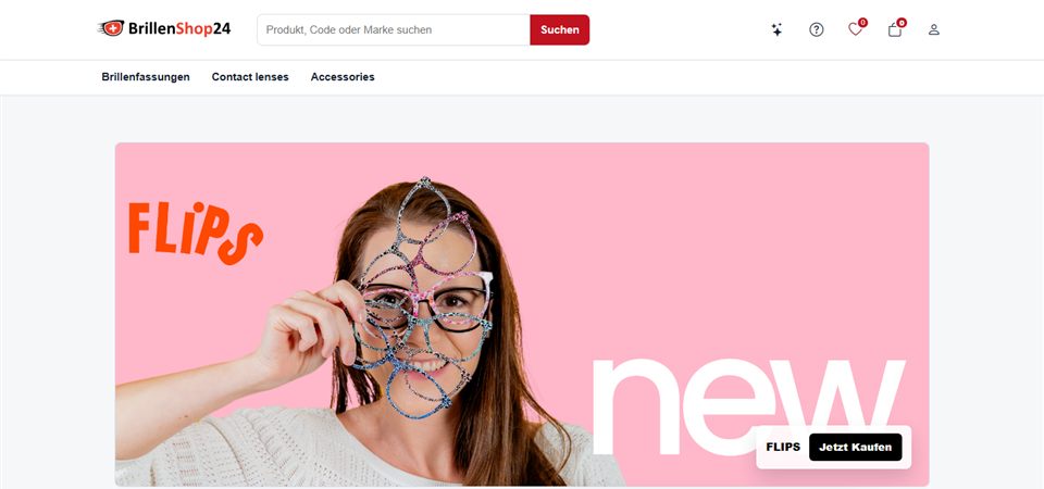 Brillenshop24 eyewear store homepage