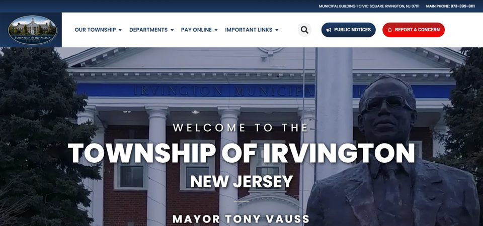 Township of Irvington, New Jersey homepage
